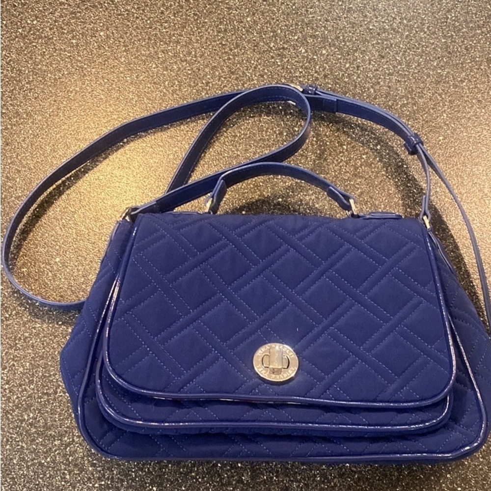 Elegant Blue Quilted Handbag